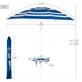 Ombrellone Aktive Acciaio Tessuto Oxford 210 x 205 x 210 cm