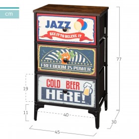 Cassettiera Max Home Vintage 45 x 77 x 30 cm