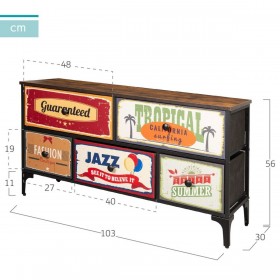 Cassettiera Max Home Vintage 103 x 56 x 30 cm