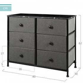 Cassettiera Max Home Grigio Marmo 80 x 62 x 30 cm