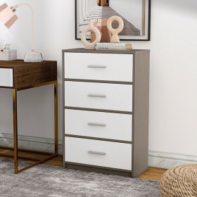 Cassettiera Max Home Bianco Grigio Moderno 58 x 91 x 30 cm