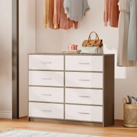 Cassettiera Max Home Bianco Grigio Moderno 114 x 92 x 30 cm