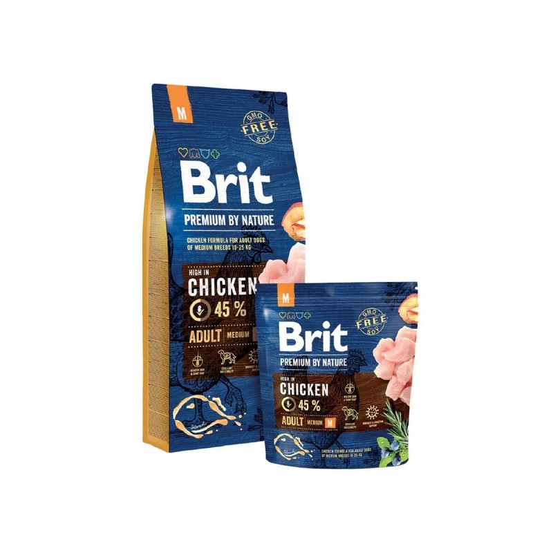 mangime Brit Premium by Nature Medium Adulto Mela Pollo Mais 15 kg