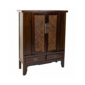 Armadio Alexandra House Living Marrone Rattan MDF Legno di olmo 40 x 130 x 100 cm