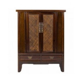 Armadio Alexandra House Living Marrone Rattan MDF Legno di olmo 40 x 130 x 100 cm