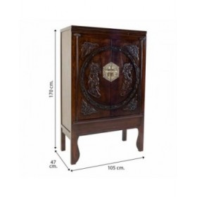 Armadio Alexandra House Living Marrone MDF Legno di olmo 47 x 170 x 105 cm