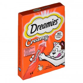 Spuntino per Cat Dreamies Creamy 4 x 10 g Pollo