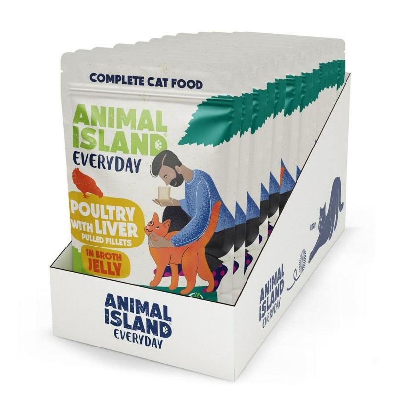 Cibo per gatti ANIMAL ISLAND Everyday Poultry and liver in jelly 12 x 85 g