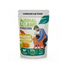Cibo per gatti ANIMAL ISLAND Everyday Poultry and liver in jelly 12 x 85 g