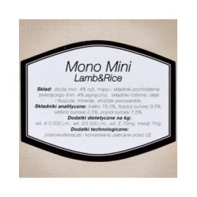 mangime BOSCH Mono Mini Lamb&Rice Agnello Riso 900 g 900 gr