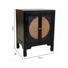 Comodino Alexandra House Living Nero 36 x 65 x 50 cm