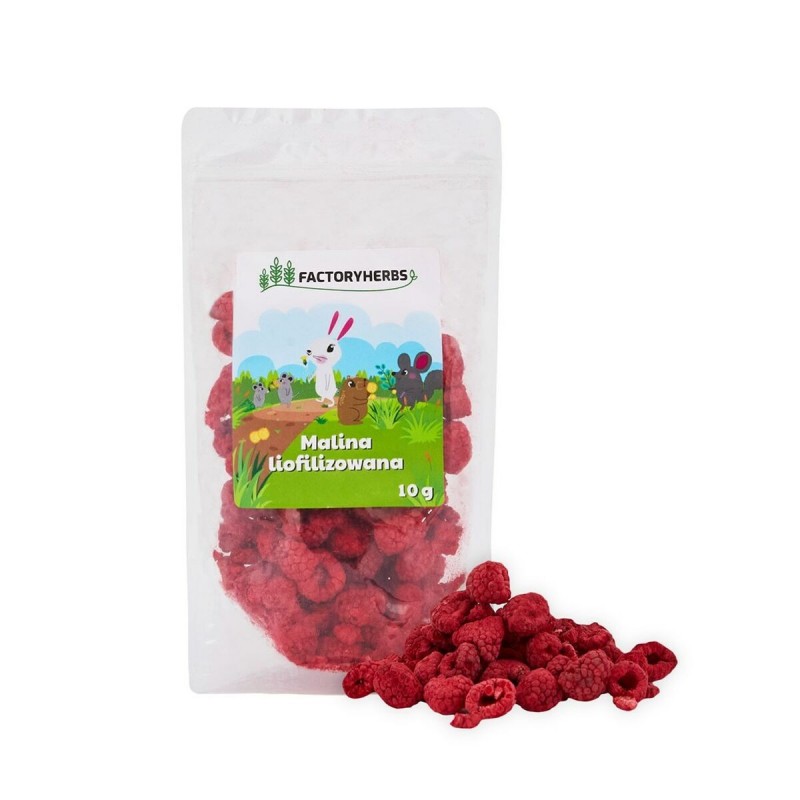 Mangime per Conigli Factoryherbs Freeze-dried raspberries Cincillà Cavia Criceto Ratto Mouse Roditori Uccelli