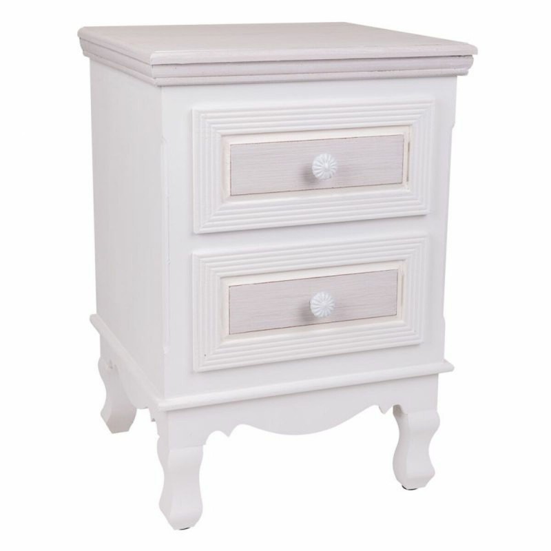 Comodino Alexandra House Living Bianco 33 x 53 x 37 cm