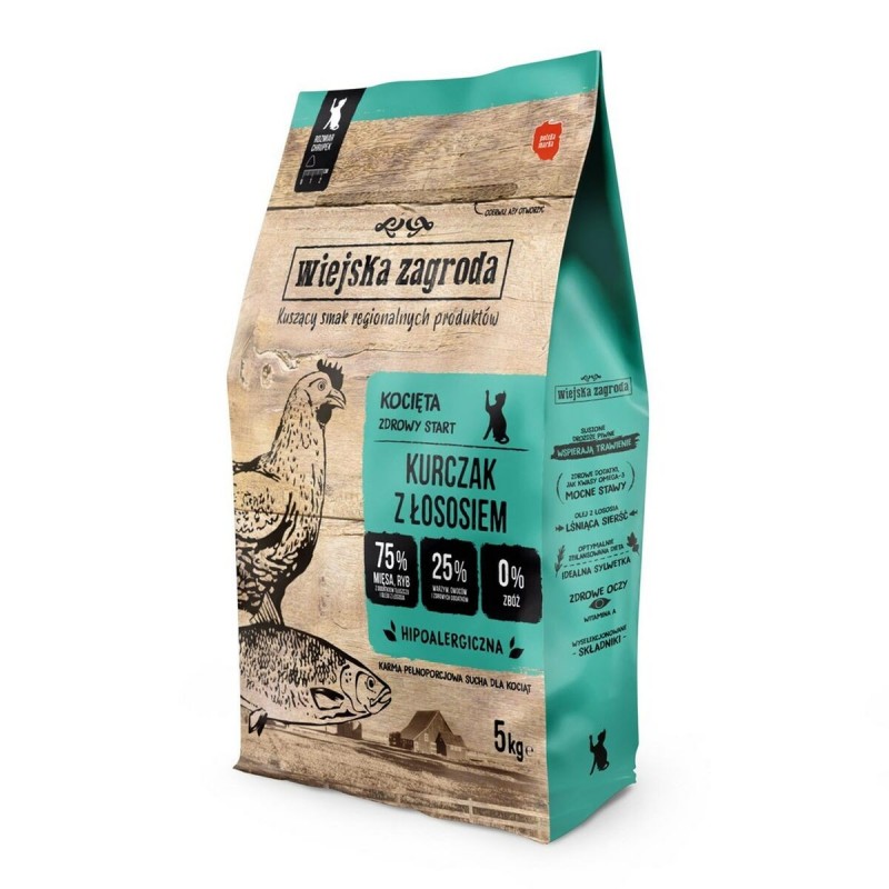 mangime WIEJSKA ZAGRODA Kitten Chicken with salmon Pollo 5 kg