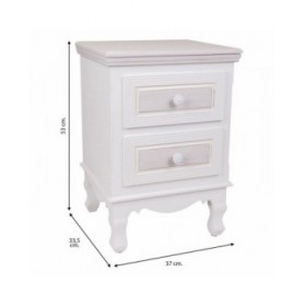 Comodino Alexandra House Living Bianco 33 x 53 x 37 cm