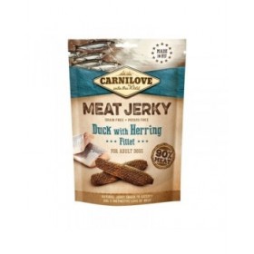 mangime Carnilove Meat Jerky Duck with herring Adulto Pesce Agnello Anatra 100 g