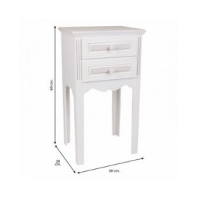 Comodino Alexandra House Living Bianco 28 x 69 x 38 cm