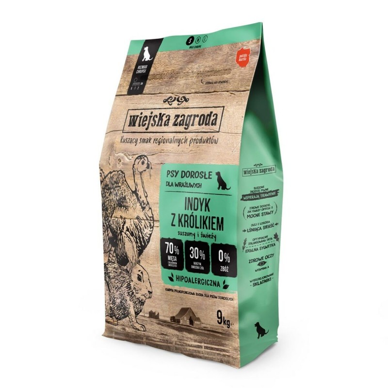 mangime WIEJSKA ZAGRODA Turkey with rabbit S Tacchino 9 kg