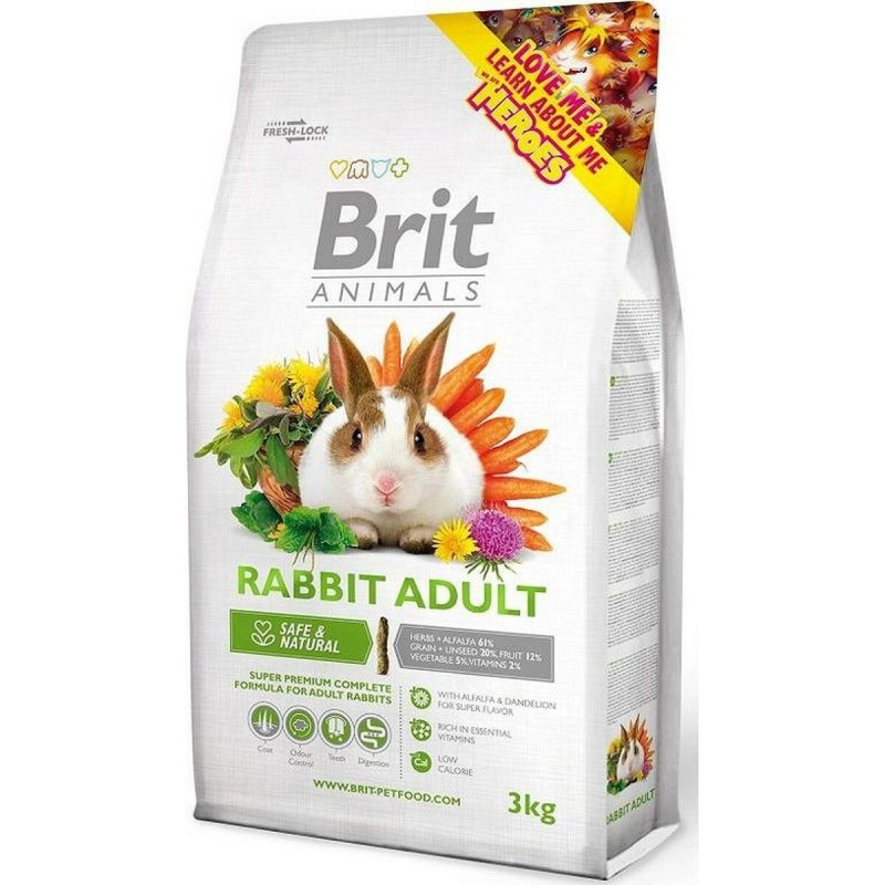 Mangime per Conigli Brit Animals Rabbit Adult Complete Coniglio 3 Kg