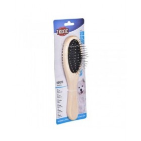 Spazzola Trixie Gatto Doppia Marrone Nero Legno