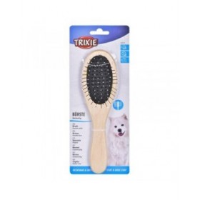 Spazzola Trixie Gatto Doppia Marrone Nero Legno