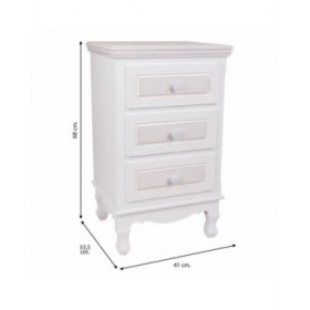 Comodino Alexandra House Living Bianco 33 x 68 x 41 cm