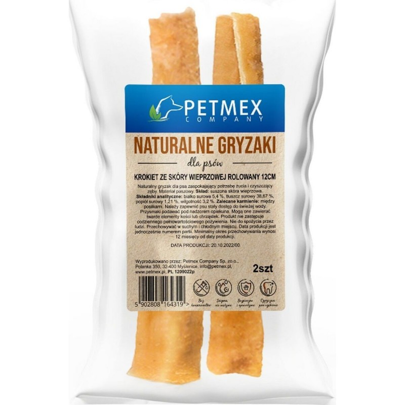 Snack per Cani Petmex Rolled Pork Skin Croquet Maiale 150 g