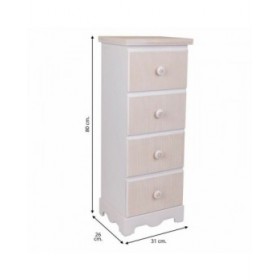 Cassettiera Alexandra House Living Bianco Legno MDF 26 x 80 x 31 cm