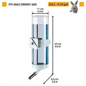 Ciotola per animali domestici Ferplast Fpi 4663 Drinky 600 Grigio Acciaio inossidabile 600 ml