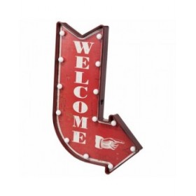 Placca da Parete Alexandra House Living Welcome Rosso Ferro 4 x 64 x 43 cm Illuminazione