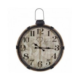 Orologio da Parete Alexandra House Living Nero Ferro Legno MDF 69 x 2 x 64 cm