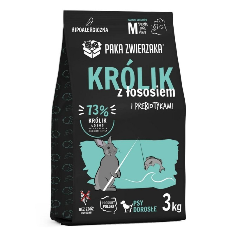 mangime Paka Zwierzaka Rabbit with salmon M Coniglio 3 Kg