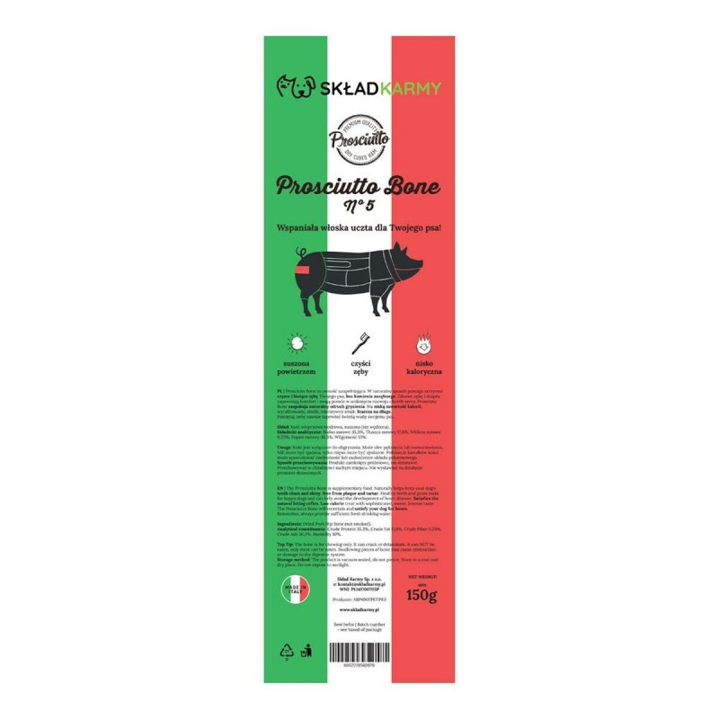 Snack per Cani EDEN Prosciutto bone no. 5 Maiale 150 g
