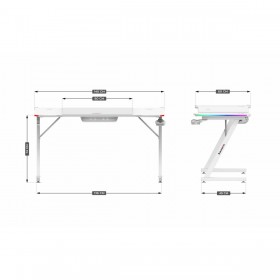 Scrivania Huzaro HZ-Hero 3.3 White RGB Bianco