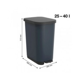 Secchio della spazzatura Rotho Ribo Blue Azzurro Plastica 35 L