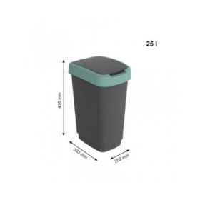 Secchio della spazzatura Rotho Twist Green Verde Plastica 25 L