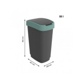 Secchio della spazzatura Rotho Twist Green Verde Plastica 50 L