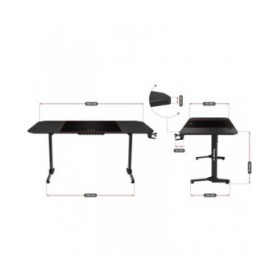 Scrivania Gaming Huzaro HZ-Hero 4.7 Nero Legno MDF 160 x 75 cm