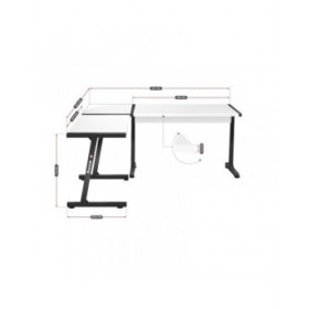 Scrivania Huzaro HZ-Hero 6.0 Bianco Acciaio Fibra di carbonio 178 x 4 x 112 cm