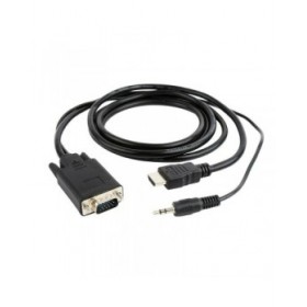 Adattatore VGA con HDMI con Audio GEMBIRD A-HDMI-VGA-03-6 Nero 1,8 m