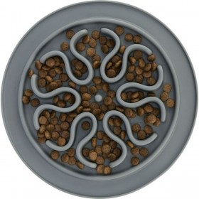 Ciotola ad Alimentazione Lenta per Animali Domestici Trixie TX-25035 Azzurro Grigio Silicone