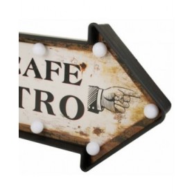 Placca da Parete Alexandra House Living Le Cafe Bistro Bianco Ferro 27 x 5 x 65 cm Illuminazione