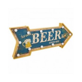 Placca da Parete Alexandra House Living Beer Azzurro Ferro 27 x 5 x 65 cm Illuminazione