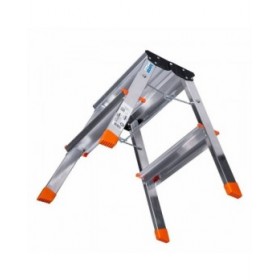 Scala Pieghevole a 2 Scalini Krause 130020 Argentato Alluminio