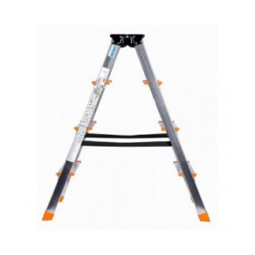 Scala Pieghevole a 4 Scalini Krause 120403 Argentato Alluminio