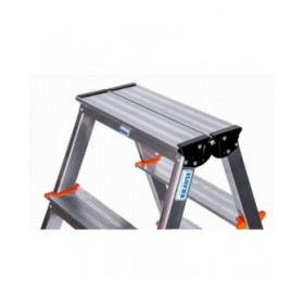 Scala Pieghevole a 4 Scalini Krause 120403 Argentato Alluminio