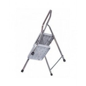 Scala Pieghevole a 2 Scalini Krause 130860 Grigio Argentato Nero/Blu Alluminio