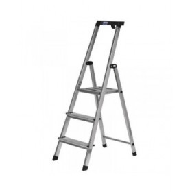Scala Pieghevole a 3 Scalini Krause 126313 Argentato Alluminio