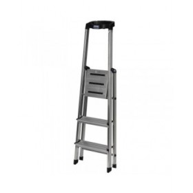 Scala Pieghevole a 3 Scalini Krause 126313 Argentato Alluminio