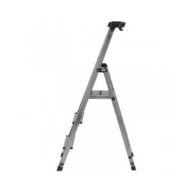 Scala Pieghevole a 3 Scalini Krause 126313 Argentato Alluminio